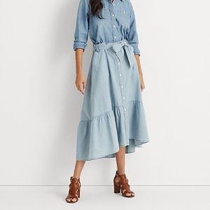 Ralph Lauren
Ruffled Chambray Skirt